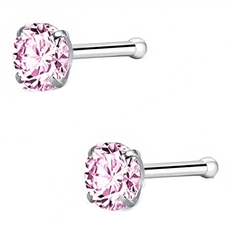 Brilliant Beauty 耀眼美人 小方紅寶鑽鋯石養鈦鋼耳環