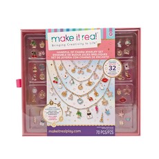 Make it real 美麗夢工坊 時尚甜酷項鍊創作組, DIY串珠材料包, 兒童飾品配件, 親子手作玩具, 1入