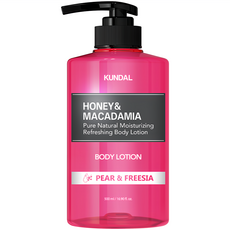 KUNDAL 昆黛爾 蜂蜜澳洲堅果保濕潤膚乳 Pear & Freesia, 500ml, 1瓶