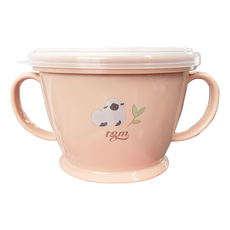 tgm 矽膠抗菌零食杯 附蓋子, 防脫落矽膠膜, 珊瑚粉, 1個
