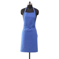 JUST HOME 撞色素面防水圍裙 H6328-69B 74.5 x 66cm, 深藍色, 1件