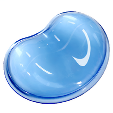 水晶清涼人體工學滑鼠墊, 柔軟回彈, 呵護手腕, 防水防滑, 舒適耐用, 藍色, 1個