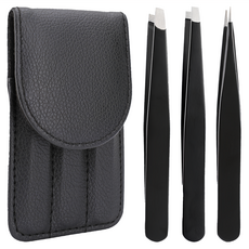 comet 高級鑷子3件組, 黑色, 1組