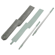 長柄縫隙刷 Set, 乾濕兩用, 柔軟刷頭細纖維布面, 可伸縮鋁桿, 灰, 2組