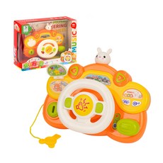 源創世紀 幼兒早教多功能趣味方向盤 燈光音樂 + 喇叭起動方向音效 9288, 橘色, 1組