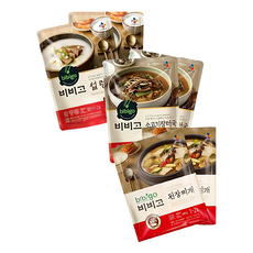 CJ bibigo 即食大醬湯+雪濃湯+牛肉蔬菜湯組合, 2.92kg, 1組