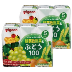Pigeon 貝親 黃綠色蔬菜葡萄飲料, 125ml, 6個
