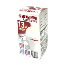 TOA 東亞照明 LED球型燈泡 13W, 燈泡色, 4個
