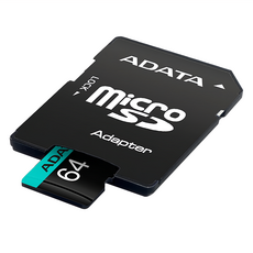 ADATA 威剛 microSDXC 記憶卡 附轉卡 UHS-I U3 A2 V30 AUSDX64GUI3V30SA2-RA1, 64GB, 1組