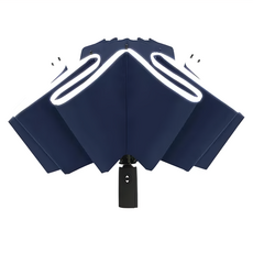 樂邦 三折疊雨傘 夜間反光條反向內折 藏青 便攜, 1支