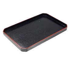 WANDU 瓦讀 寬邊長方盤 10吋 黑色 長方形餐盤 托盤, 1個