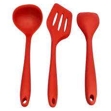 OTTO LIFE 矽膠廚具 BQ-180 耐溫-40°C~230°C, 湯勺 + 沙拉勺 + 漏鏟, 1組