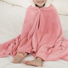 愛北鼻兒童珊瑚絨連帽浴巾 柔軟吸水速乾 寶寶浴袍斗篷 70x140公分, 深粉獨角獸, 1條