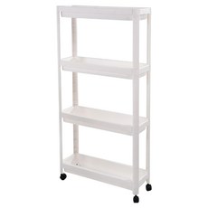Craftsman In Storage 收納職人 日式簡約多功能多層夾縫置物架/收納推車, 4層, 白色