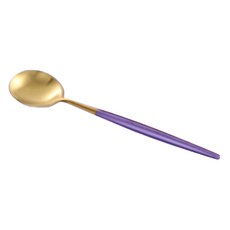 歐式貴族不鏽鋼鈦金餐具 咖啡勺, 紫色, 1支