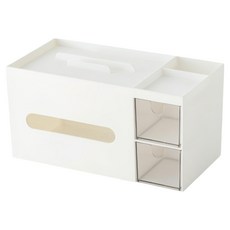 小麥購物 實用美學多功能桌面收納盒, 2層, 白色