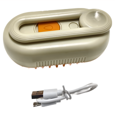 智能電動蒸氣寵物按摩梳 噴霧梳 除毛刷 清潔刷 貓狗梳毛, 卡其色, 2個