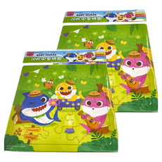 BABY SHARK 鯊魚寶寶 中型拼圖 露營篇, 20片, 2個