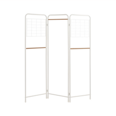 韓系屏風掛衣架 白色/原木色 鐵質, M(160 x 80 x 1.9cm)
