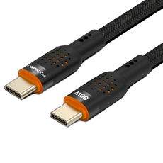 POLYWELL 寶利威爾 USB CM-CM Cable 充電線, 1m, 橘色 + 黑色, 1條