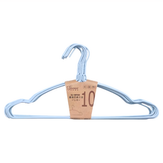 Shoenwei 順崴 圓弧凹肩浸塑衣架 10支 PE塑膠+高錳鋼金屬 尺寸43.5x20.5cm, 藍色, 2組