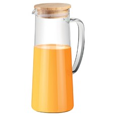 tescoma Online竹蓋密封耐熱玻璃水瓶, 透明色, 1L, 1個