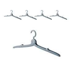 便攜摺疊衣架 Set 5個 居家旅行, 橢圓 灰, 1組