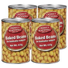 CROSSE&BLACKWELL 茄汁焗豆 420g, 英式早餐經典菜色, 英國原裝進口, 4罐