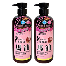 SOFEI 舒妃 北海道馬油 強效滋潤柔亮 髮膜, 600ml, 2瓶
