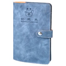 Yamiley 理財收納本 PU皮面耐用 多功能收納設計 方便記錄每日開銷, 1入, 青