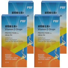 PBF 寶齡富錦生技 液態維生素D滴劑, 每滴300IU 每瓶800份, 25ml, 4盒
