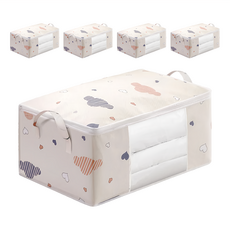 E.City 雲朵視窗衣物棉被收納袋, 顏色隨機, 5個