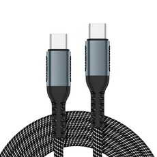 UniSync Type-C 5A 100W PD筆電超極速快充電傳輸線 尼龍+魚絲線+鋁合金材質 1M, 黑色, 1條