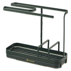 FAmILyLIFE 生活 多功能立式/無痕壁掛抹布置物架, 低調綠, 1個