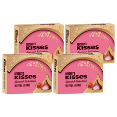HERSHEY'S 好時 Kisses 夾餡牛奶巧克力 盒裝, 草莓慕斯口味, 180g, 4盒