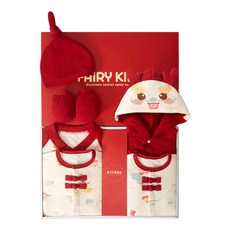 Kori Deer 可莉鹿 彌月禮盒-蛇寶寶新生兒連身衣配件大禮包四季款 柔軟舒適材質呵護寶寶肌膚, 22件, 蛇寶藍, 66cm