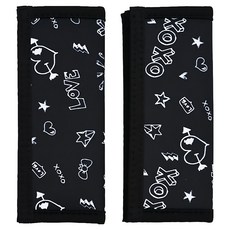 choopie CityGrips 推車手把套 單把 2入,柔軟耐用材質,可機洗, 黑白塗鴨, 1組