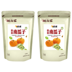 元氣家 綠茶帶殼南瓜子, 低溫烘焙非油炸, 嚴選大粒南瓜子, 飽滿口感, 200g, 2包
