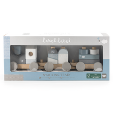 Label 木質小火車 適用於18個月以上, 藍色, 1盒