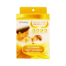 US baby 優生 超優存母乳冷凍袋, 200ml 62入 γ射線滅菌處理 夾鏈袋, 1盒