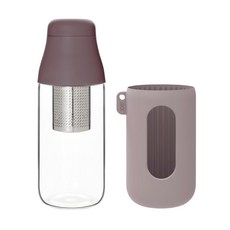 TOAST 隨身玻璃茶瓶, 紫, 500ml, 1入