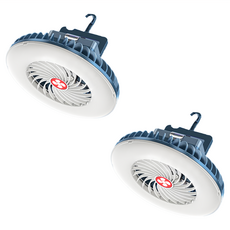 Well Life 悅生活 吊掛磁吸兩用式LED充電風扇 2個, XQ-263, 白色 + 藍色