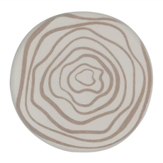收納王妃 自創杯墊 簡約系列 圓形 6入, 漩渦 米白色 + 棕色, 1組