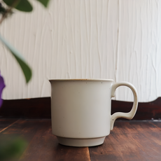 ANCIENT POTTERY 復古馬克杯 9*9cm 325ml 拓器土 日本美濃燒, 白色, 1個