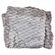 NATURALLY JOJO 立體4D浮雕多用毯 - 灰色 聚酯纖維絨毛布, 750g