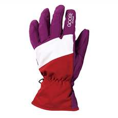 Litume 意都美 女防水透氣保暖手套 F128, 100%聚酯纖維表布, 特選防水透氣布料, 防滑掌心剪裁, 手腕處彈性鬆緊設計, 紫紅/白色, 1雙