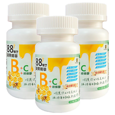 BioBank 大金宏醫 88種蔬果B群 + C + 綠蜂膠, 30顆, 15g, 3罐
