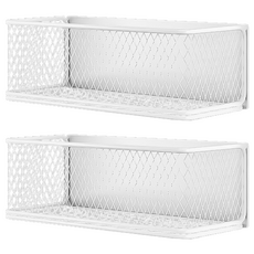 小麥購物 磁吸置物架 小款, 白色, 2個