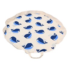 3 Sprouts 海洋生物玩具收納袋, 可做遊戲墊、野餐墊, 直徑112cm, 鯨魚, 1個