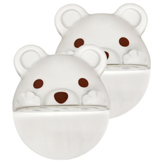 E.dot 傢俱安全可愛小熊防傾倒器 白色小熊 塑膠材質, 12 x 10 x 5.3cm, 2個